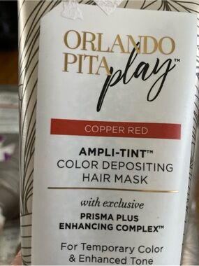 Orlando Pita Play COPPER RED Ampli-Tint Color Depositing Hair Mask 4oz ea.